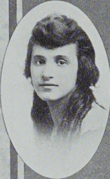 Yearbook portrait of Nellie Hilda Mannos, Cambridge High and Latin School, class of 1917