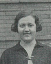 Lorraine Langley in the Senior Swimming Team photograph, 1927