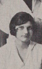 Lillian J. Margosian in the Senior Girls Basketball Team photograph, 1930